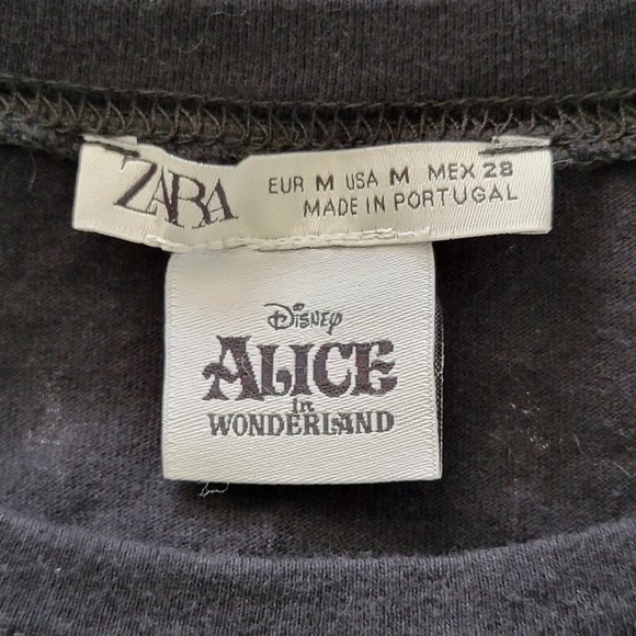 Zara x Disney Alice in Wonderland Mineral Wash Graphic Tee Shirt - Picture 13 of 13